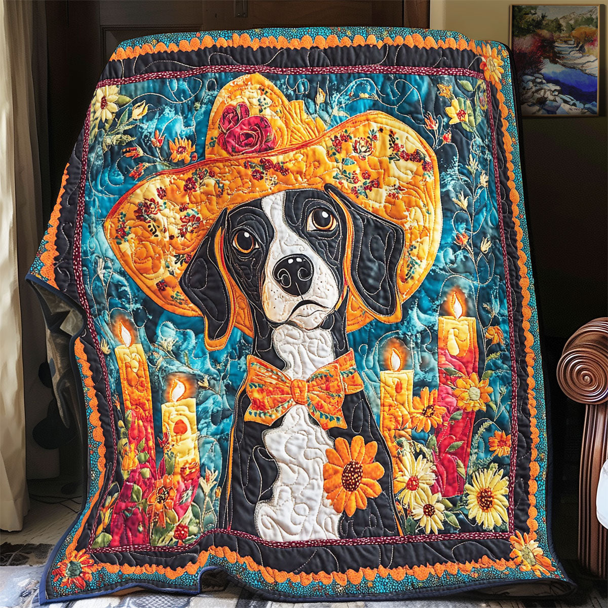 Sombrero Hat Dog WY0901053CL Quilt