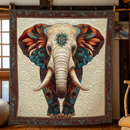 Vintage Elephant Portrait WY0801075CL Quilt