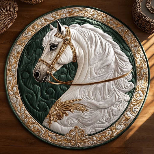 Exquisite Horse CQ1005008CL Quilted Round Mat