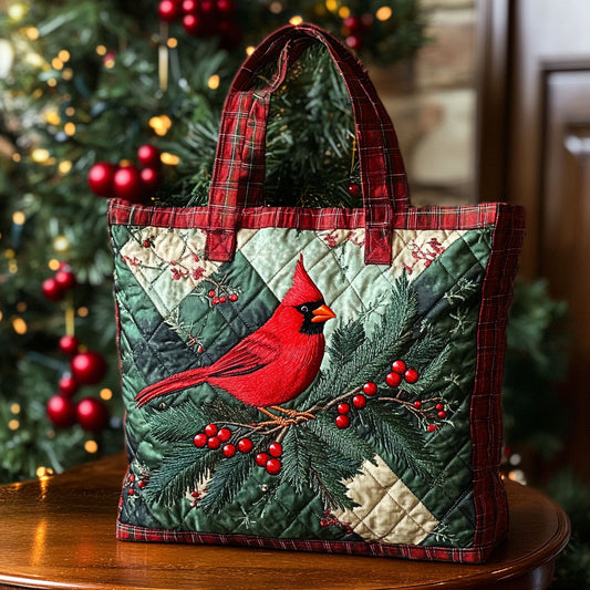 Holiday Cardinal Charm CW2309014CL Quilted Tote Bag
