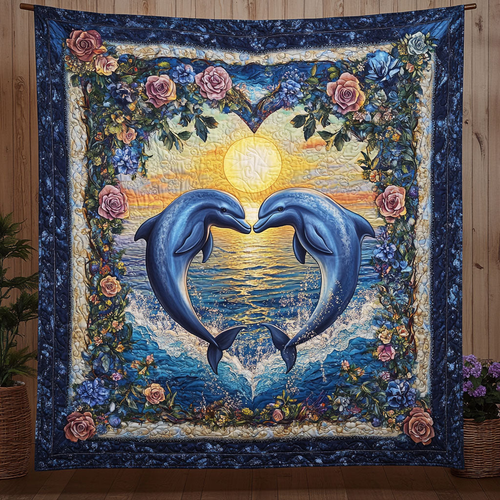 Dolphin and Roses CW0701024CL Quilt