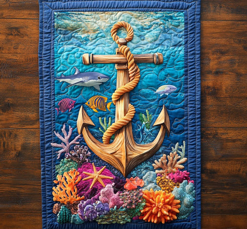 Anchor Coral WX2904004CL Quilted Table Runner