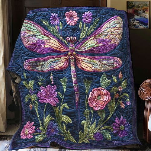 Dragonfly In Beautiful Garden WY2001073CL Quilt