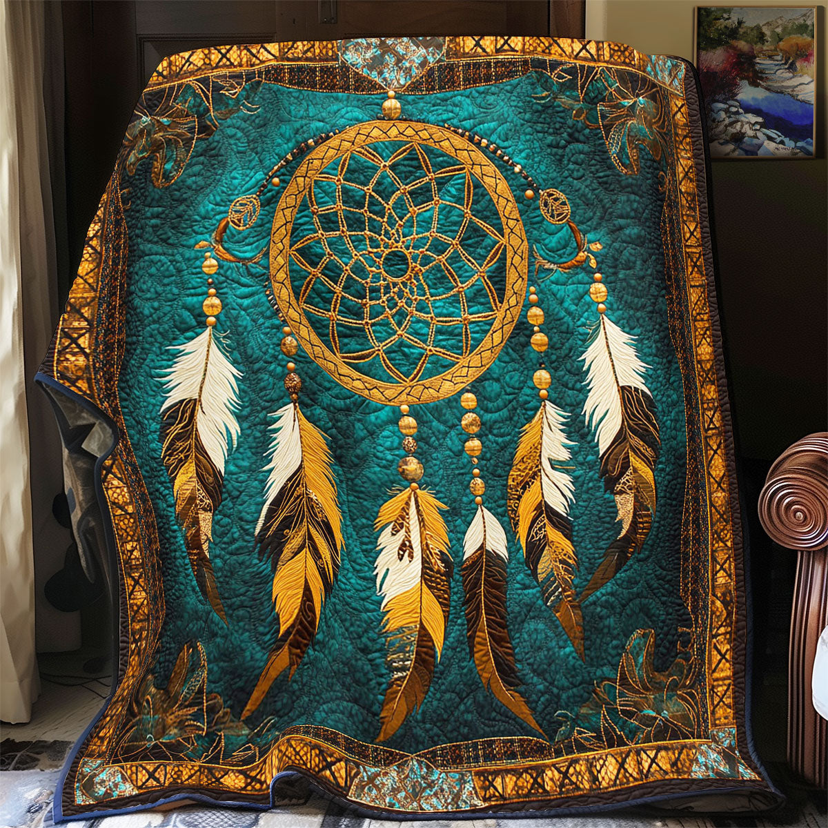 Native Feather Dreamcatcher WY2102052CL Quilt