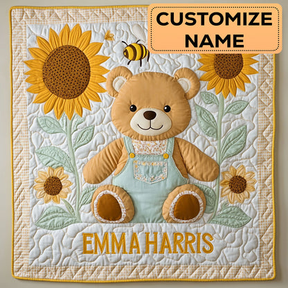 Happy Sunny Bear CW3007035CL Personalized Baby Quilt