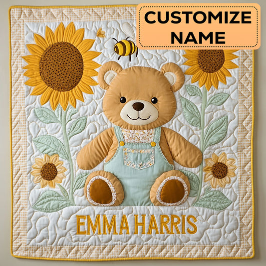 Happy Sunny Bear CW3007035CL Personalized Baby Quilt