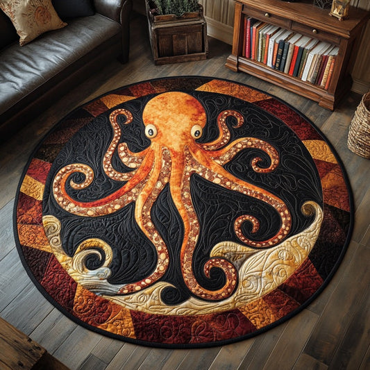 Ancient Octopus XR1709015CL Quilted Round Mat