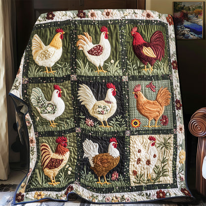 Chicken Flower YR2612036CL Quilt