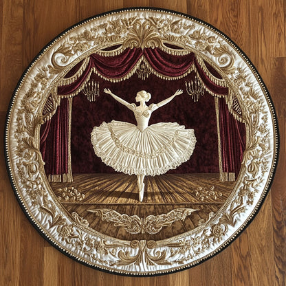 Beautiful Ballet Dancer WY2805024CL Quilted Round Mat