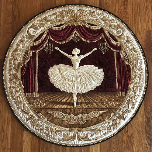 Beautiful Ballet Dancer WY2805024CL Quilted Round Mat