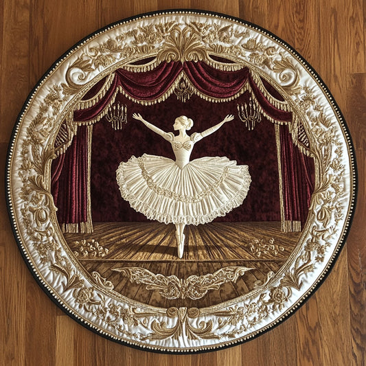 Beautiful Ballet Dancer WY2805024CL Quilted Round Mat