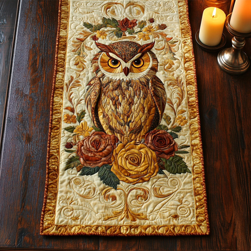 Mystic Owl CM0705048CL Quilted Table Runner