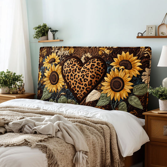 Wild Sunflower Heart KL2312006CL Quilted Headboard Slipcover