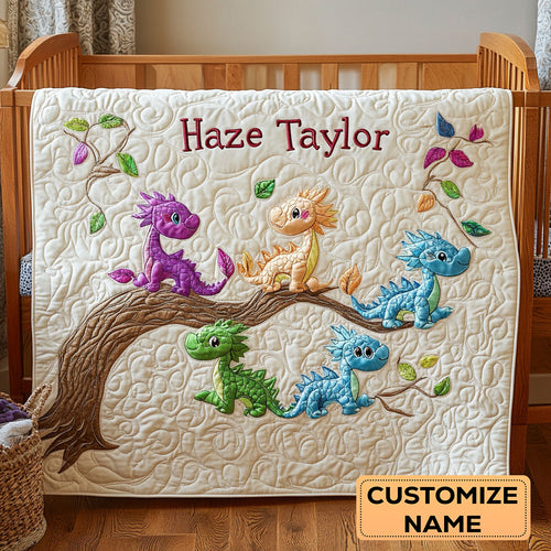 Dragon Friends WN1807037CL Personalized Baby Quilt