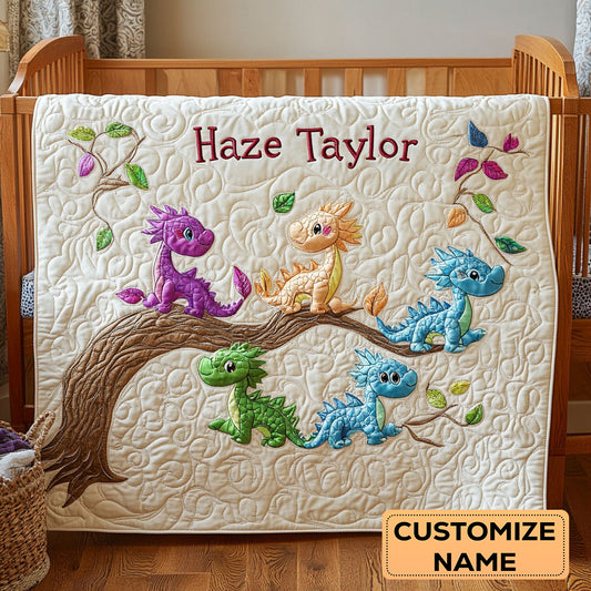 Dragon Friends WN1807037CL Personalized Baby Quilt