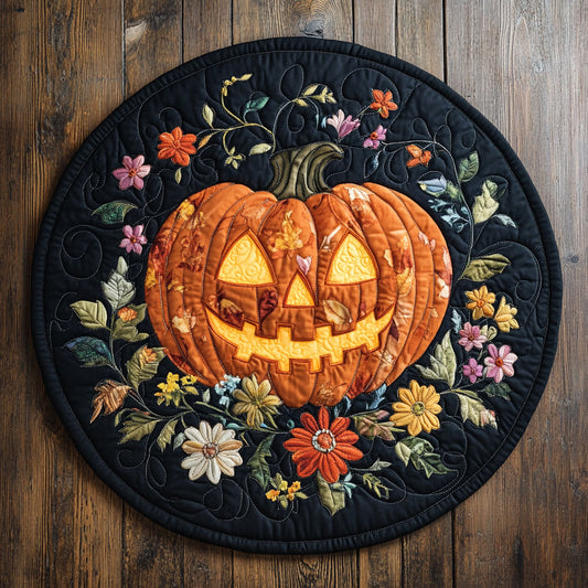 Pumpkin Whisper WN2307088CL Quilted Round Mat