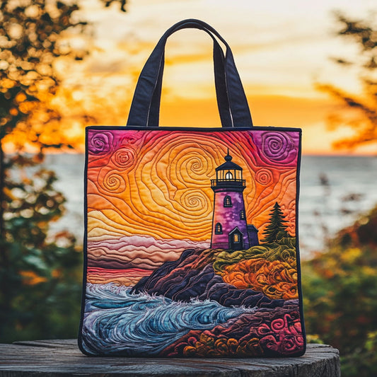 Twilight Lighthouse WN3009066CL Quilted Tote Bag