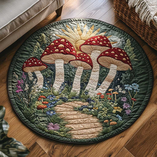 Enchanted Mushroom WN1803067CL Quilted Round Mat