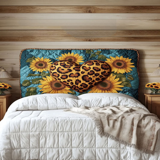 Vintage Heart Leopard WN3012051CL Quilted Headboard Slipcover