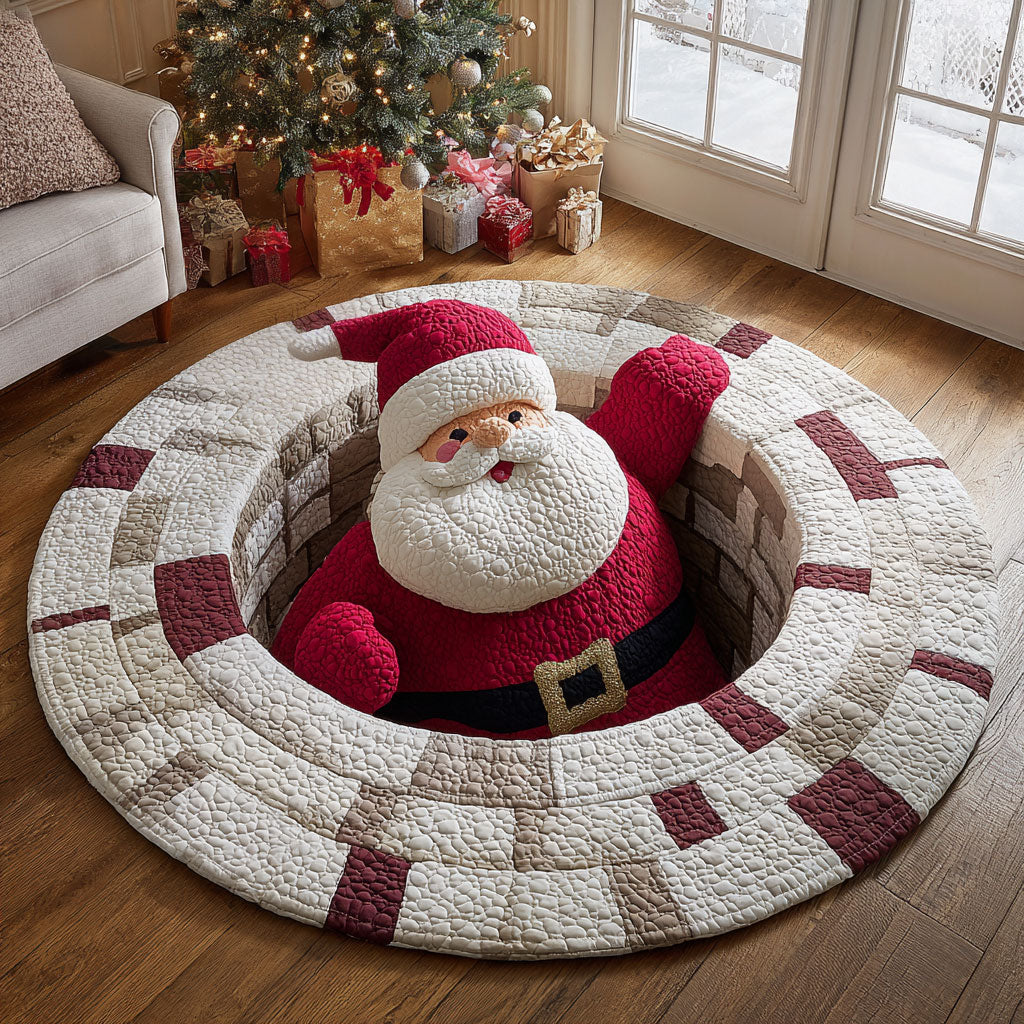 Santa Entry CP1811005CL Quilted Round Mat