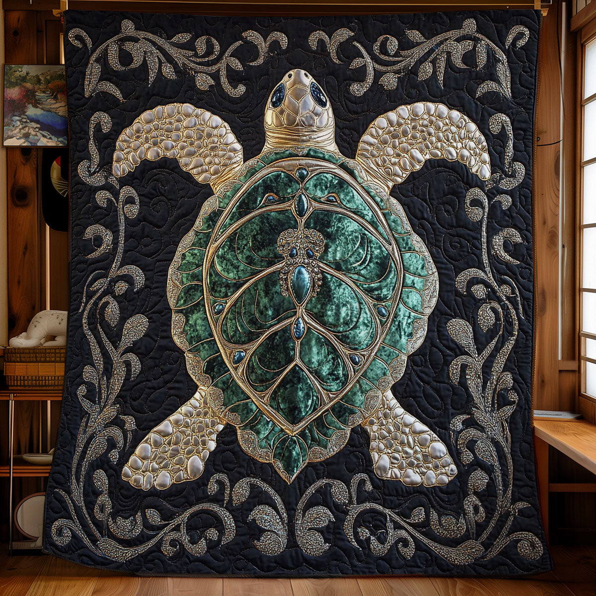 Midnight Turtle WY2702092CL Quilt