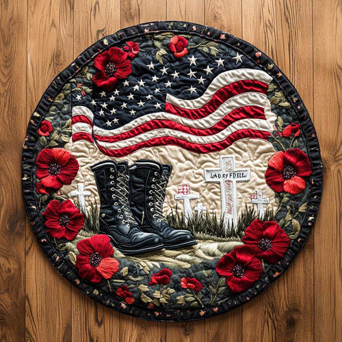 Boots Of The Brave WN2204008CL Quilted Round Mat