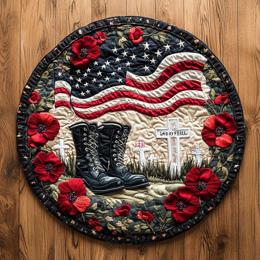 Boots Of The Brave WN2204008CL Quilted Round Mat