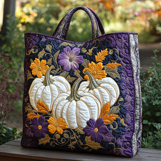 White Pumpkins XR0810005CL Quilted Tote Bag