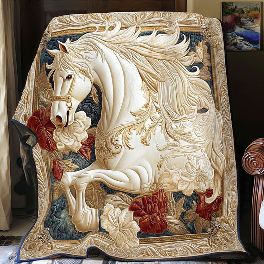 Royal Horse In Flower WY1701058CL Quilt