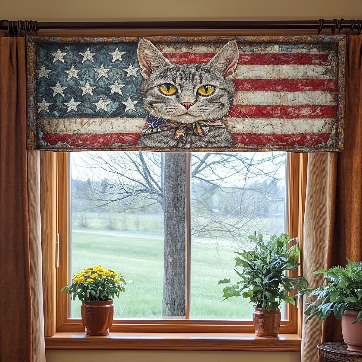 Cat Patriot WN1006020CL Quilted Valance
