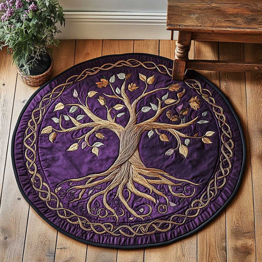 Flourishing Tree Of Life WN2103087CL Quilted Round Mat