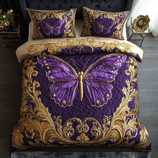 Butterfly In Royal Flower WY2402003CL Duvet Cover Set