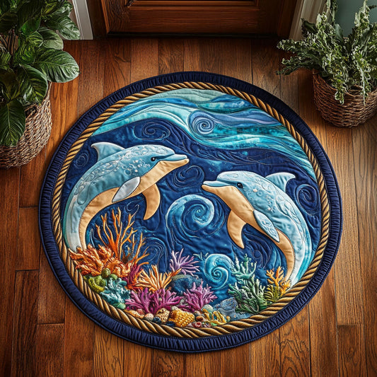 Dolphin Seashell WX2005013CL Quilted Round Mat