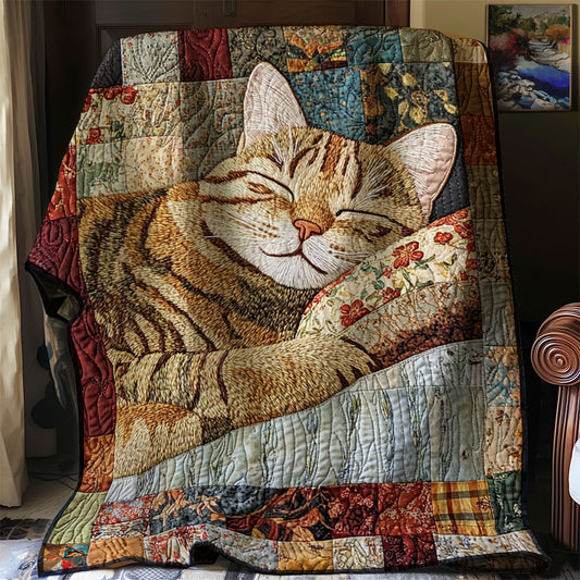 Patchwork Sleeping Cat WJ2112025CL Quilt