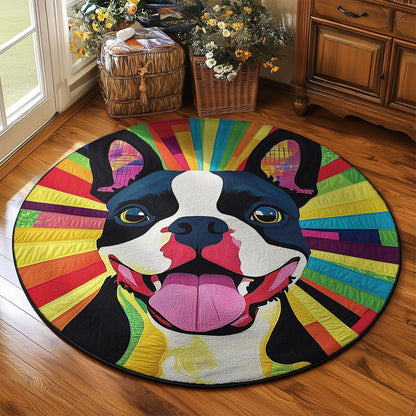 Cheerful Bulldog WJ2003075CL Quilted Round Mat