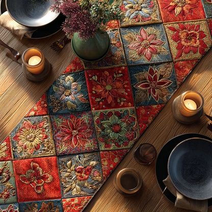 Vintage Floral CW1301184CL Quilted Table Runner