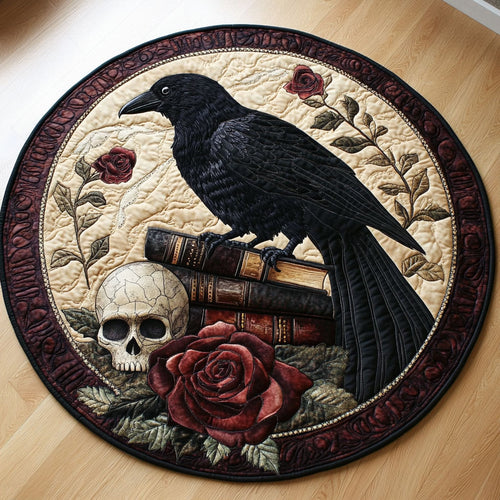 Mystic Raven Skull CW0901083CL Quilted Round Mat