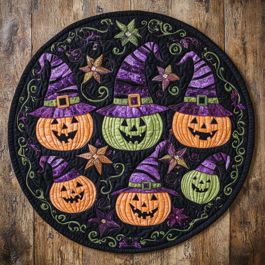 Haunted Pumpkin WN1808055CL Quilted Round Mat