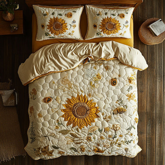 Beehive And Sunflower WY2403068CL Duvet Cover Set