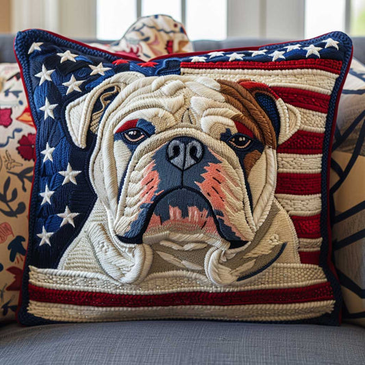 Pug Patriot CQ1704014CL Quilt Pillow Case