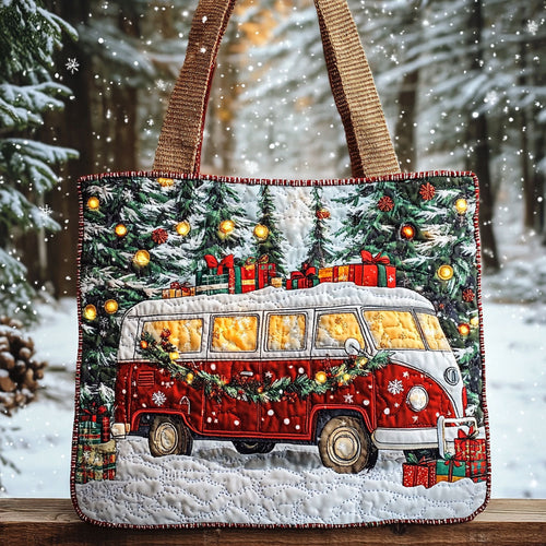 Christmas Cruise Camper Van WN0411008CL Quilted Tote Bag