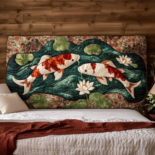 Sacred Pond Koi KL2912028CL Quilted Headboard Slipcover