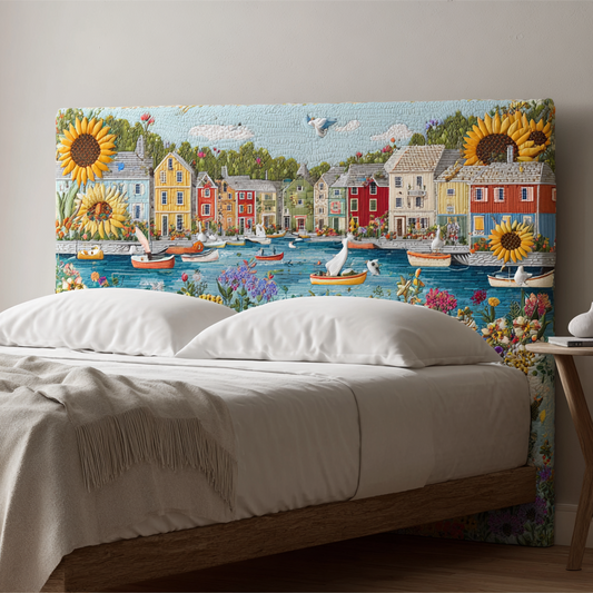 Coastal Harbor Village XR2512011CL Quilted Headboard Slipcover