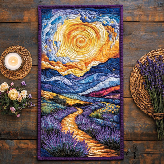 Twilight Lavender Path WX0307088CL Quilted Table Runner