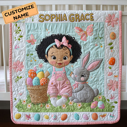 Little Hops And Smiles WY2607031CL Personalized Baby Quilt