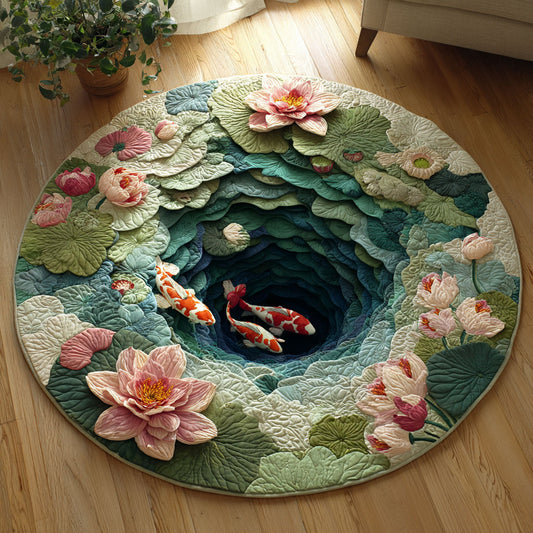 Aqua Bloom CP0412124CL Quilted Round Mat