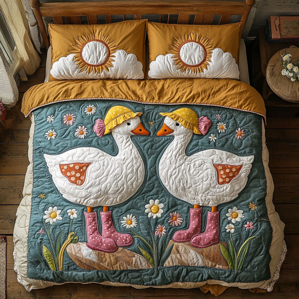 Gossip Geese Pair WJ2403023CL Duvet Cover Set