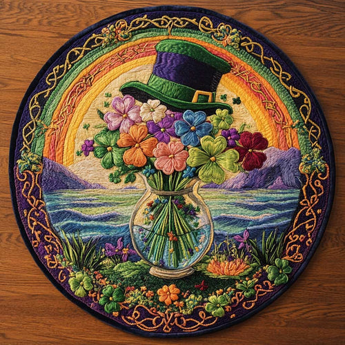 Lucky Shamrock Treasure WN2904027CL Quilted Round Mat