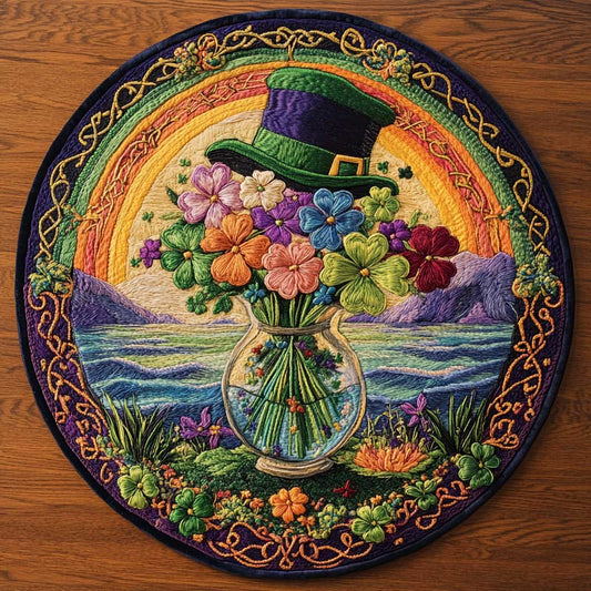 Lucky Shamrock Treasure WN2904027CL Quilted Round Mat