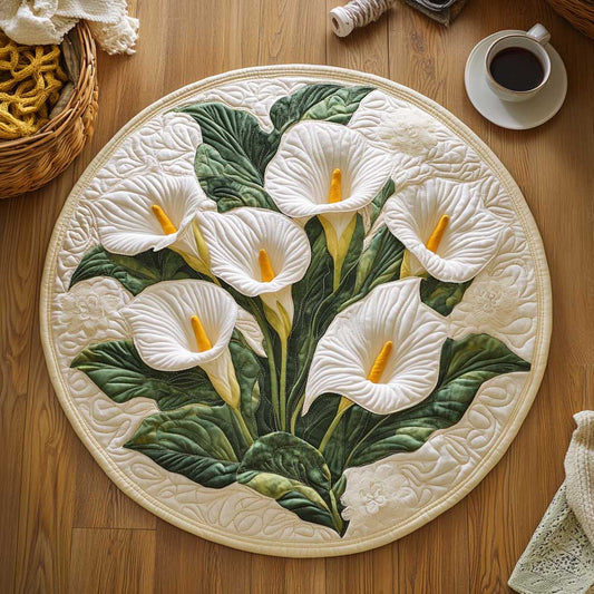 Calla Lilies Radiance WN2503035CL Quilted Round Mat